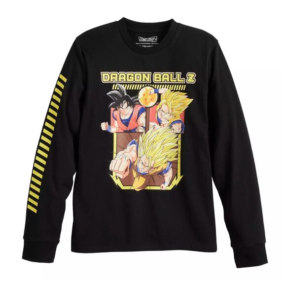 Dragon Ball Z Goku & Super Saiyan  Long Sleeve Graphic Tee XL Kids (Boys) NWT - Picture 1 of 4